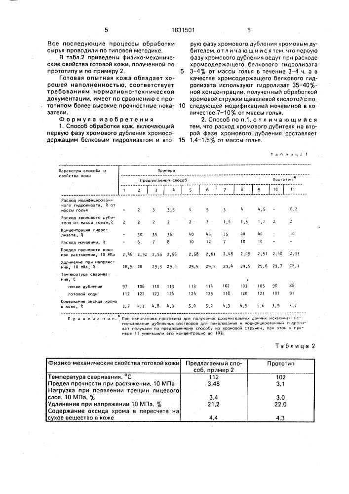 Способ обработки кож (патент 1831501)