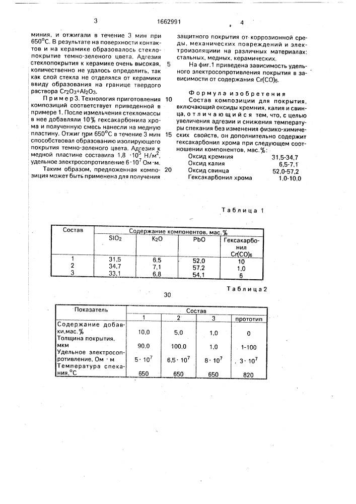 Состав композиции для покрытия (патент 1662991)