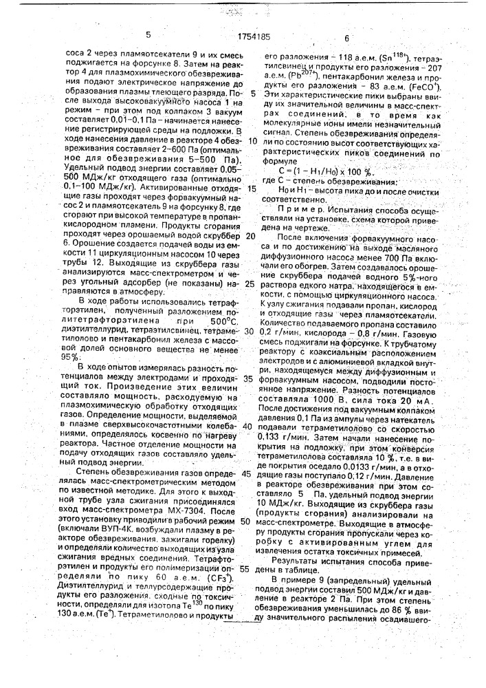 Способ очистки отходящих газов от вредных примесей (патент 1754185)