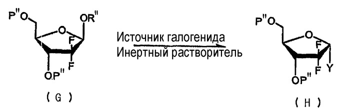 Производные 1- -галоген-2,2-дифтор-2-дезокси-d-рибофуранозы и способ их получения (патент 2346948)