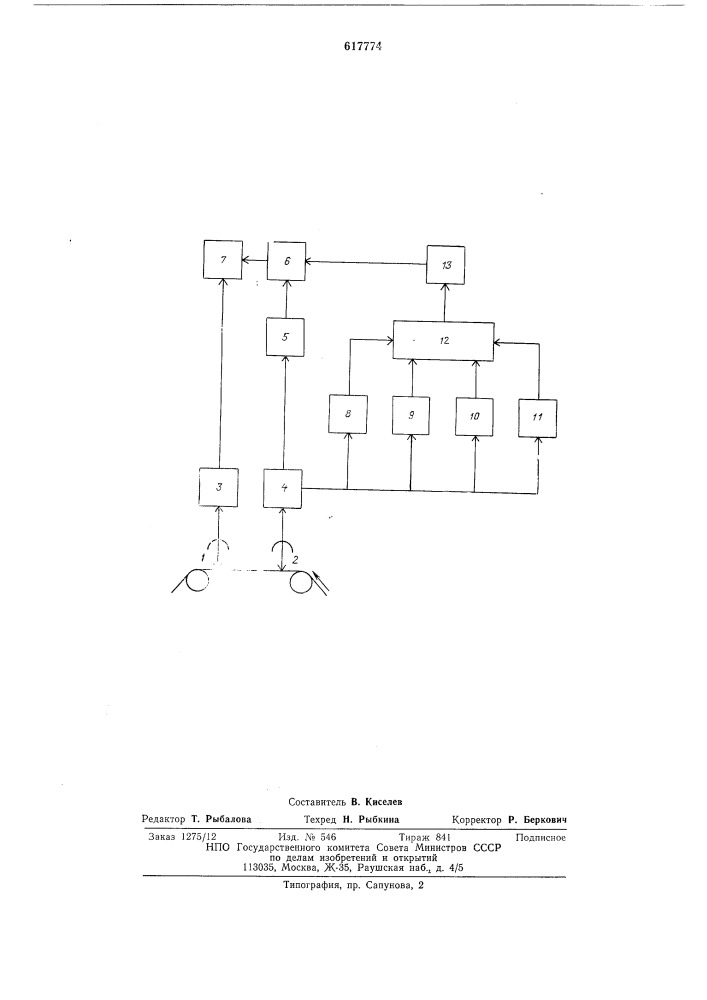 Устройство для обработки информации, зарегистрированной на магнитном носителе (патент 617774)