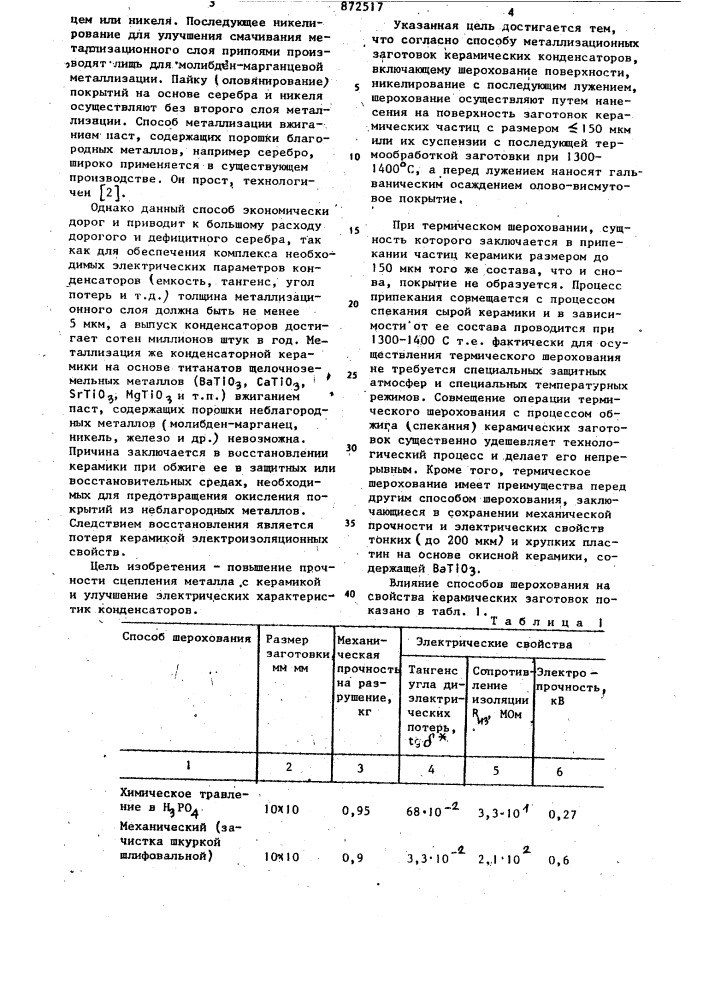 Способ металлизации заготовок керамических конденсаторов (патент 872517)