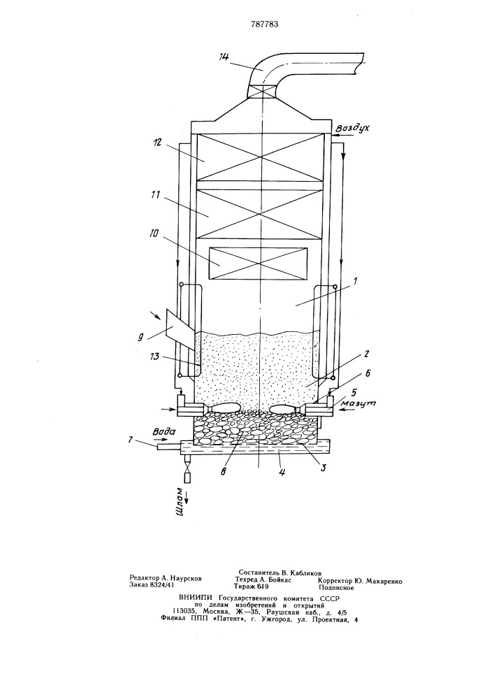Устройство для сжигания топлива (патент 787783)