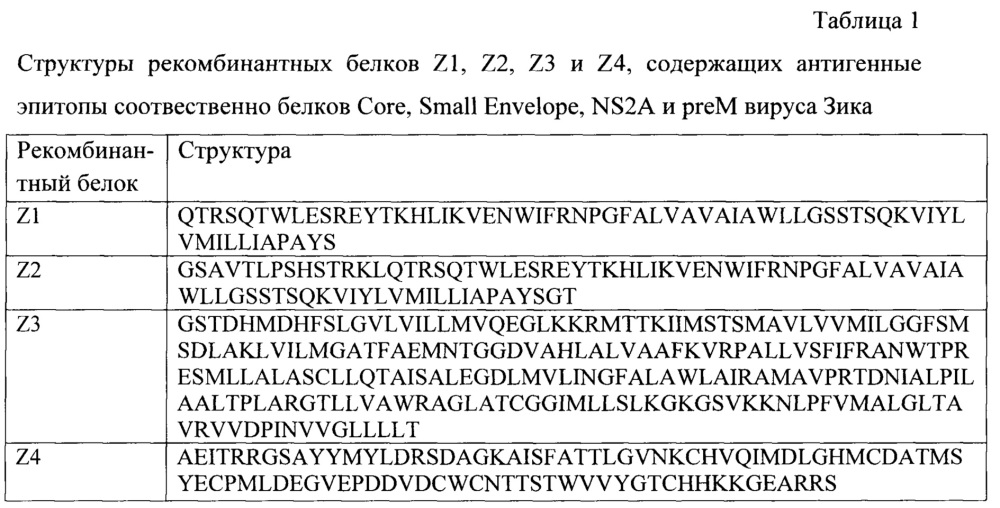 Рекомбинантные белки, содержащие антигенные эпитопы белков core, small envelope, ns2a и prem вируса зика, и комплексный антиген, содержащий указанные белки и используемый в качестве компонента иммуноферментной тест-системы для выявления антител классов g и m к вирусу зика (патент 2661085)