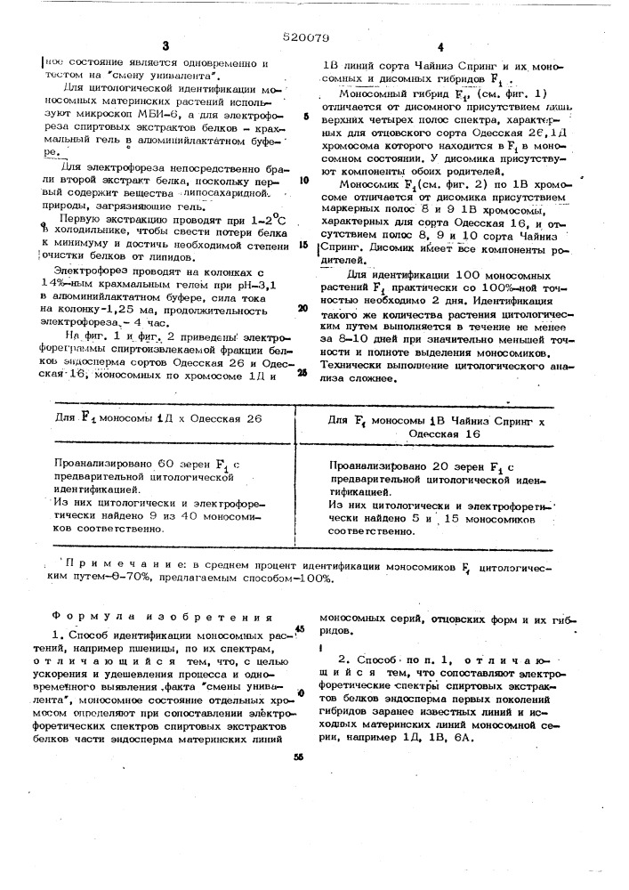 Способ идентификации моносомных растений (патент 520079)