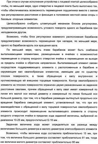 Устройство для раскатывания пищевого продукта, штампующий механизм и устройство для изготовления полуфабрикатов изделий из теста с начинкой (варианты) (патент 2366182)