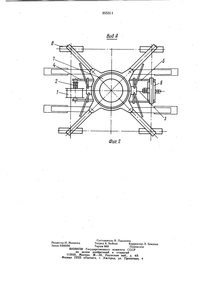Устройство для намотки и размотки кабеля к башенному крану с поворотной платформой (патент 955311)