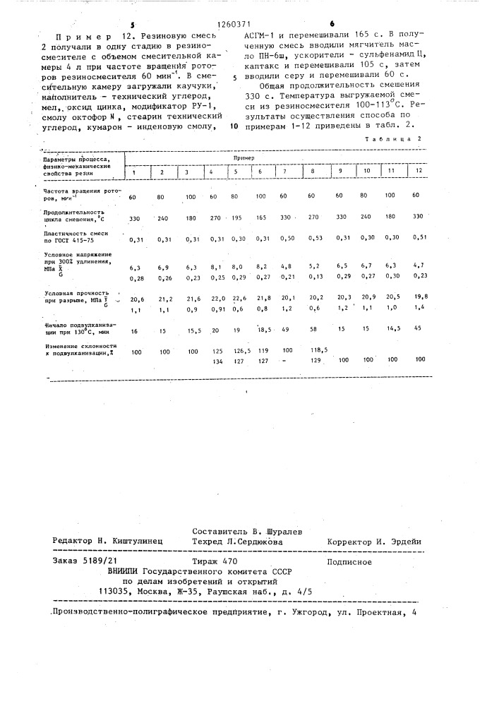 Способ получения резиновой смеси (патент 1260371)