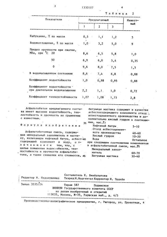 Асфальтобетонная смесь (патент 1330107)