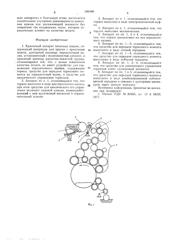 Красочный аппарат печатных машин (патент 596486)