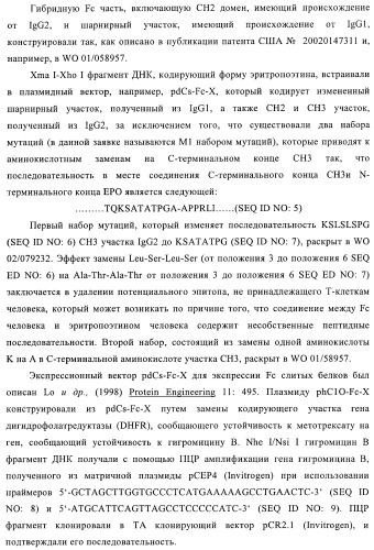 Fc-эритропоэтин слитый белок с улучшенной фармакокинетикой (патент 2370276)