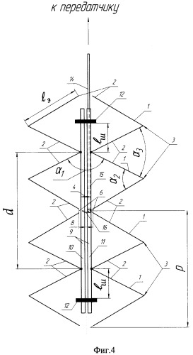 Способ возбуждения и настройки синфазной антенной решетки из ромбовидных элементов и антенно-фидерное устройство для его осуществления (патент 2343603)