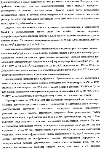 Кристаллические алюмосиликатные цеолитные композиции uzm-8 и uzm-8hs и процессы, в которых используются эти композиции (патент 2340554)