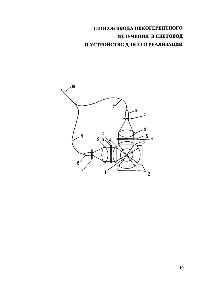Способ ввода некогерентного излучения в световод и устройство для его реализации (патент 2666972)
