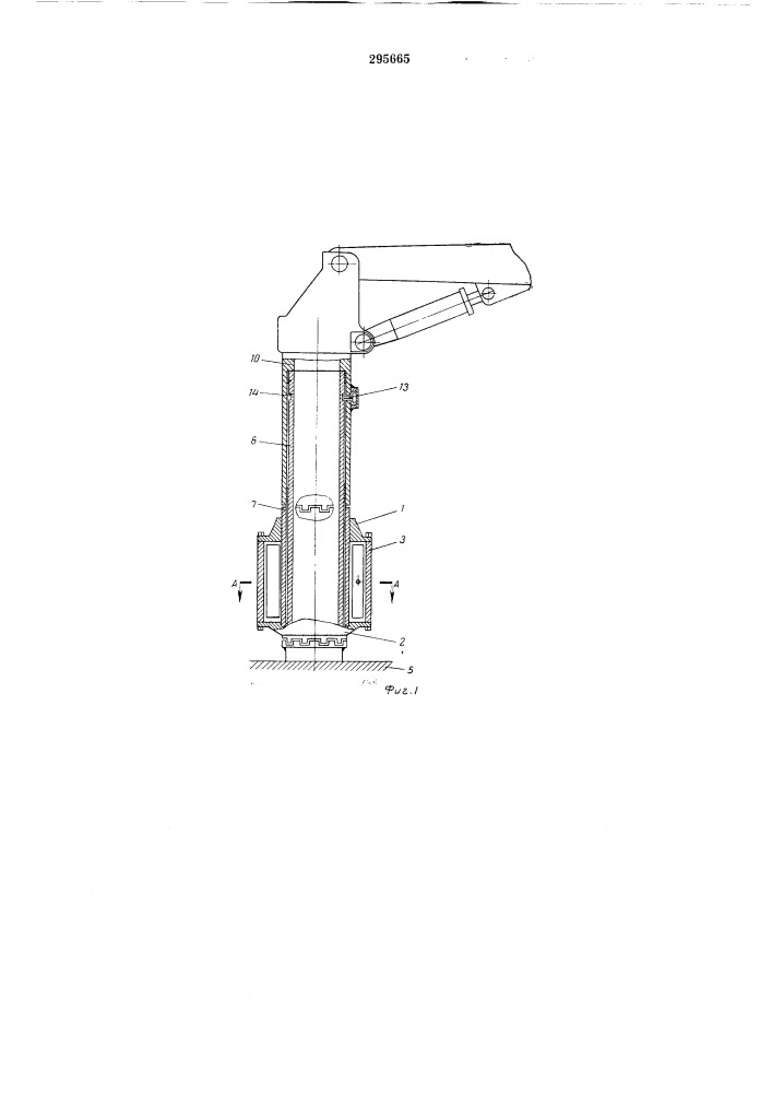 Механизм поворота колонны гидроманипулятора (патент 295665)