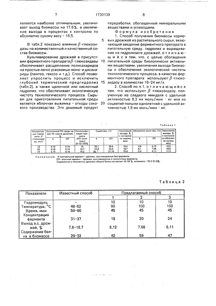 Способ получения биомассы кормовых дрожжей (патент 1730139)