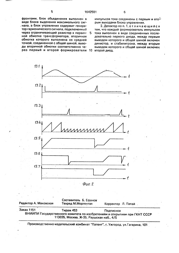 Детектор огибающей однополярного сигнала (патент 1642581)
