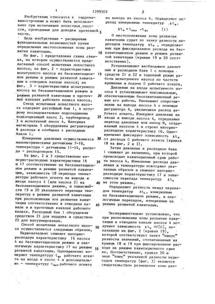 Способ испытания лопастного насоса (патент 1399503)