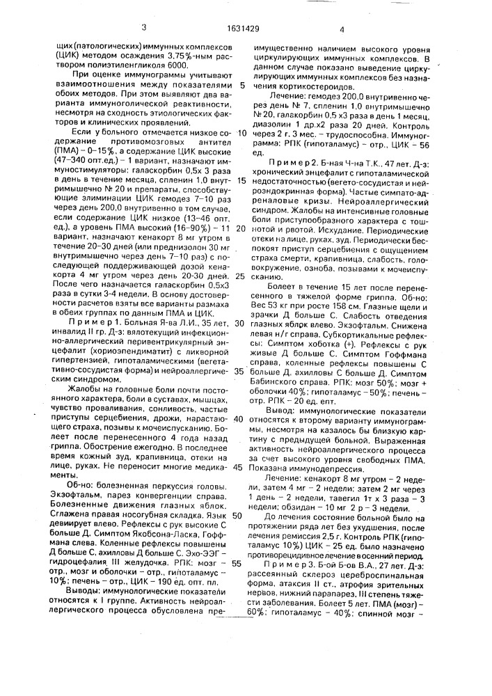 Способ определения индивидуальной чувствительности к иммуномодулирующим препаратам больных с нейроаллергическим синдромом нейроинфекционного происхождения (патент 1631429)