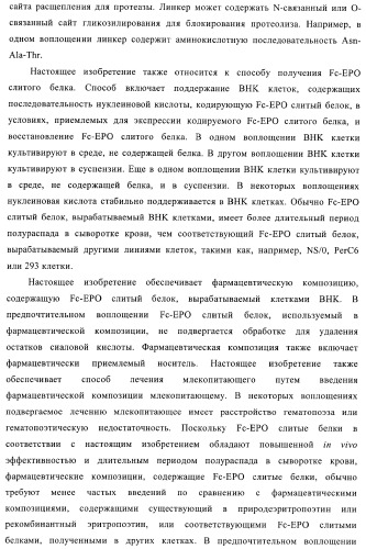 Fc-эритропоэтин слитый белок с улучшенной фармакокинетикой (патент 2370276)