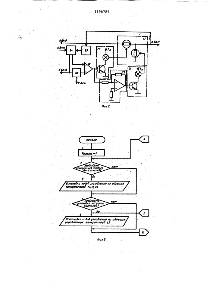 Устройство для автоматического контроля селективных усилителей (патент 1196785)