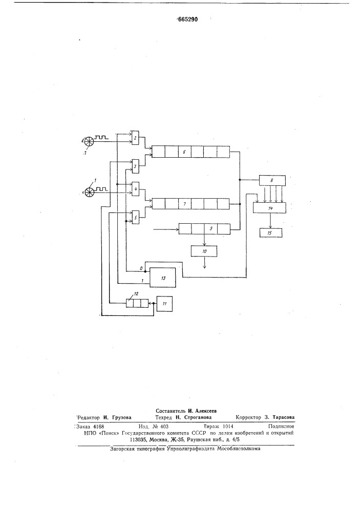 Цифровой регулятор соотношения двух параметров (патент 665290)