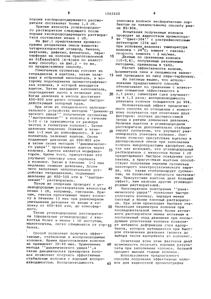 Способ приготовления колонок для жидкостной хроматографии (патент 1062602)