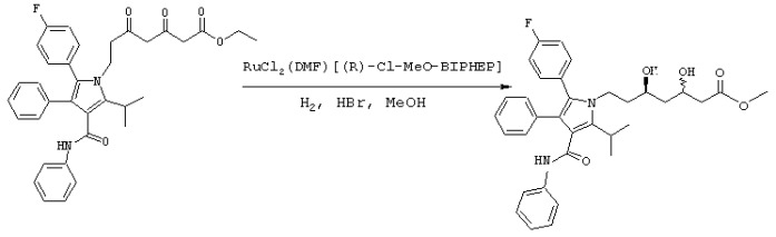 Новый способ получения фениламида 5-(4-фторфенил)-1-[2-(2r, 4r)-4-гидрокси-6-оксотетрагидропиран-2-ил)этил]-2-изопропил-4- фенил-1-h-пи ррол-3- карбоновой кислоты (патент 2244714)