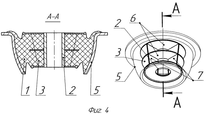 Резино-металлический амортизатор с силовой арматурой, изменяющей геометрию (патент 2442916)
