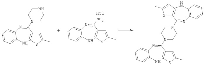 Синтез 2-метил-4-(4-метил-1-пиперазинил)-10h-тиено[2,3-b] [1,5]бензодиазепина и его солей (патент 2435775)
