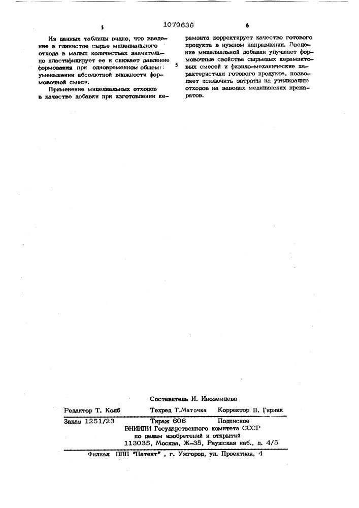 Сырьевая смесь для производства керамзита (патент 1079636)