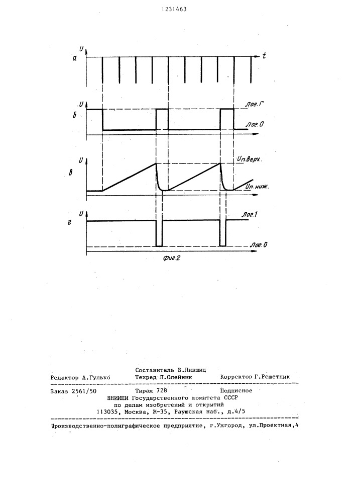 Генератор осциллографической развертки (патент 1231463)