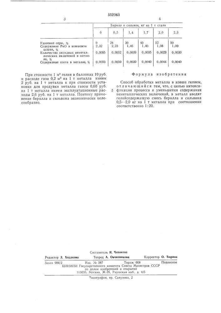 Способ обработки металлов (патент 552363)