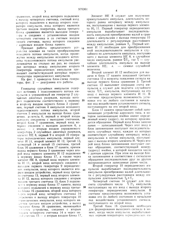 Генератор случайных импульсов (патент 970361)