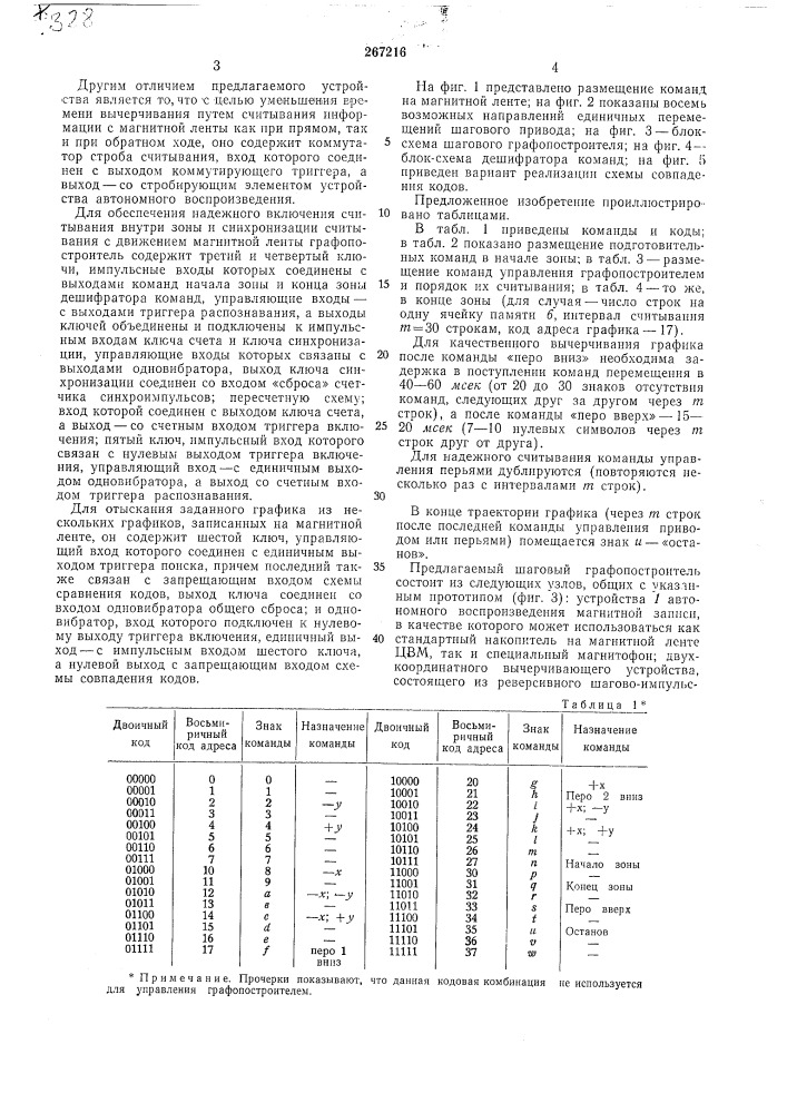 Шаговый графопостроитель (патент 267216)