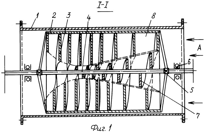 Авиационная осевая двухсторонняя турбомашина (варианты) (патент 2305192)