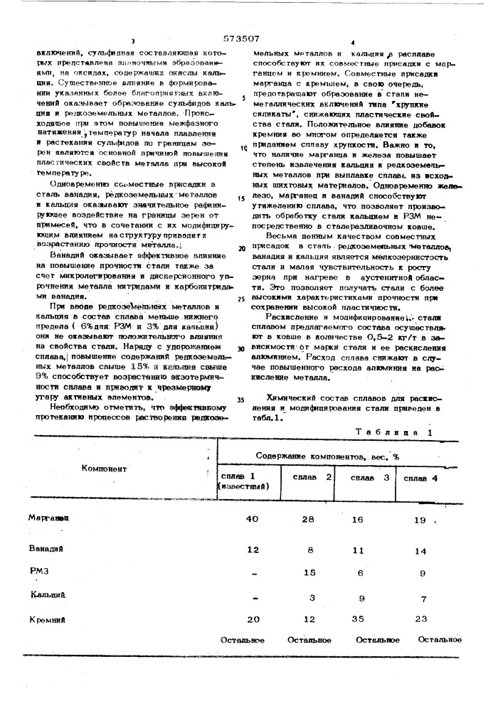 Сплав для раскисления и модифицированния стали (патент 573507)