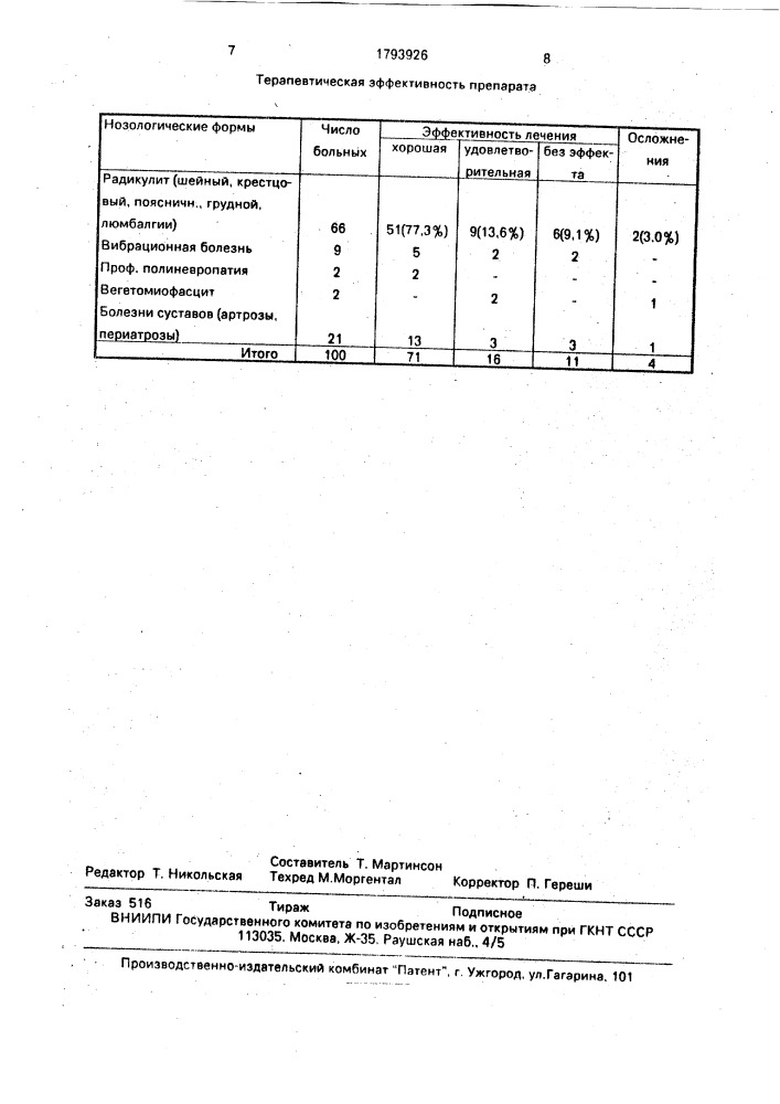 Состав для лечения радикулярных и полиневритических синдромов для наружного применения (патент 1793926)