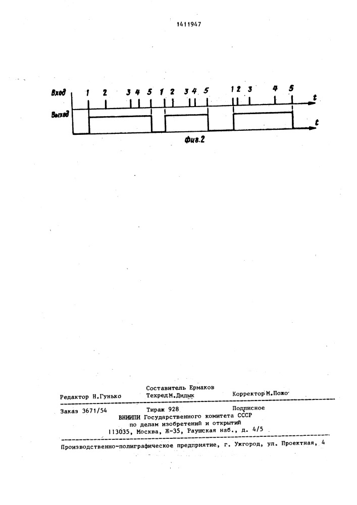 Формирователь импульсов (патент 1411947)