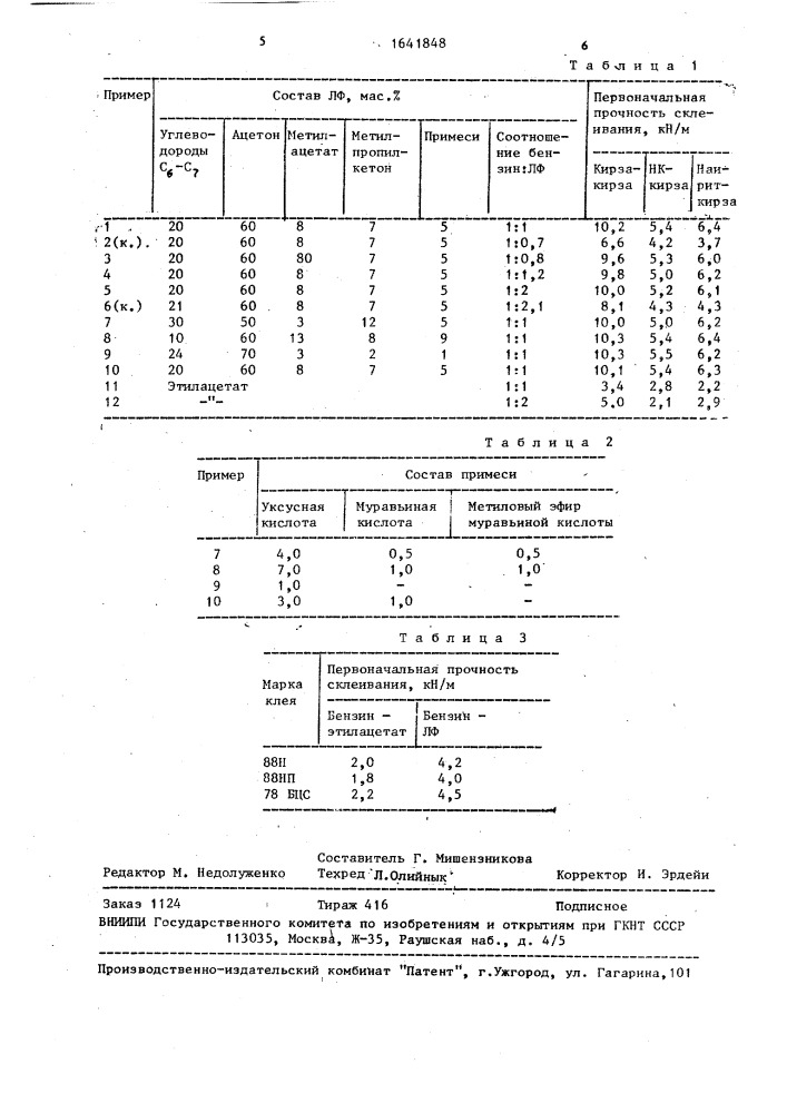 Растворитель для полихлоропреновых клеев (патент 1641848)