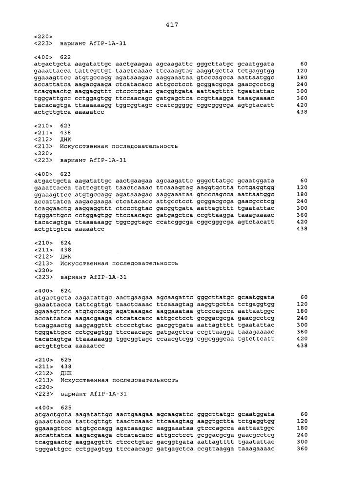 Новые инсектицидные белки и способы их применения (патент 2666914)