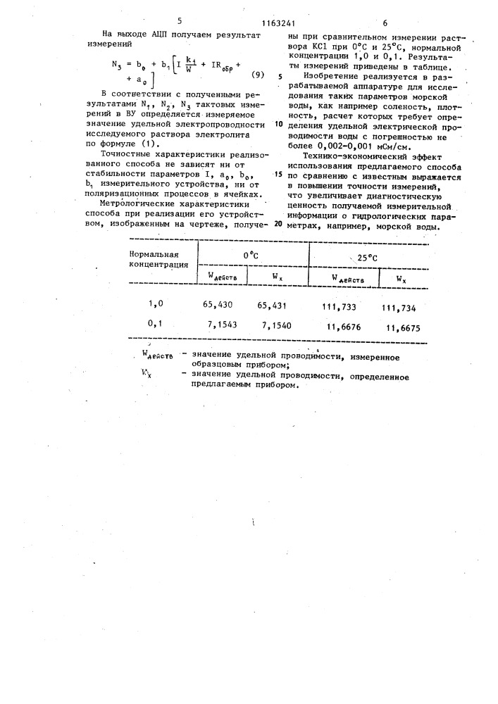 Способ измерения удельной электропроводности растворов электролитов (патент 1163241)