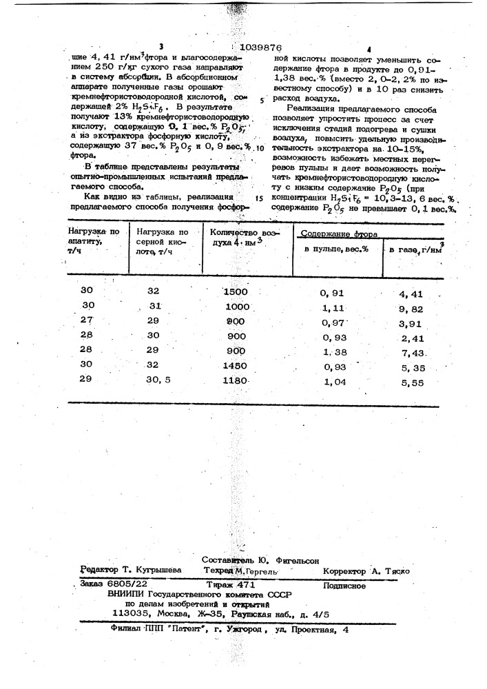 Способ получения фосфорной кислоты (патент 1039876)