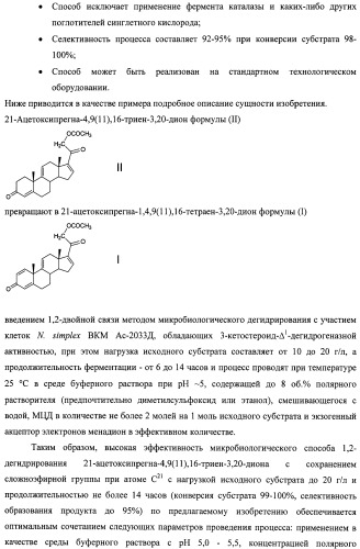 Микробиологический способ получения 21-ацетоксипрегна-1,4,9( 11 ),16-тетраен-3,20-диона из 21-ацетоксипрегна-4,9( 11 ),16-триен-3,20-диона (патент 2480475)