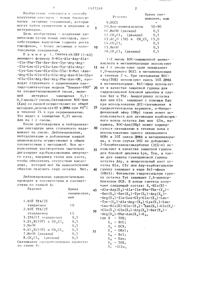 Способ получения пептидов (патент 1477248)