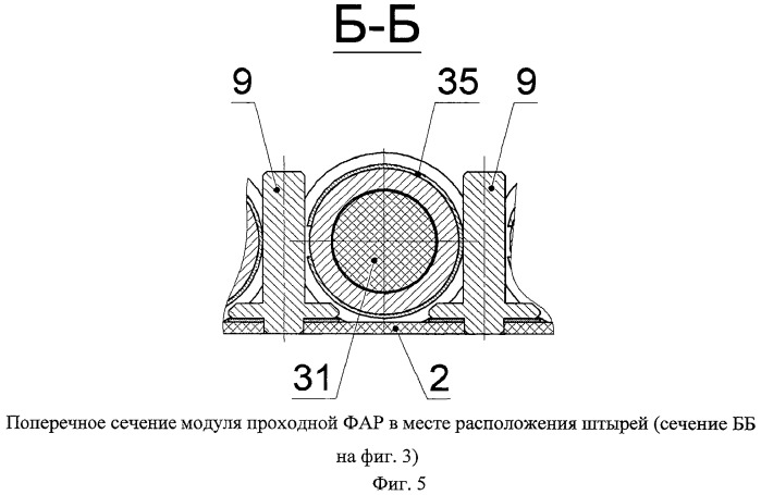 Модуль проходной фазированной антенной решетки (патент 2461930)