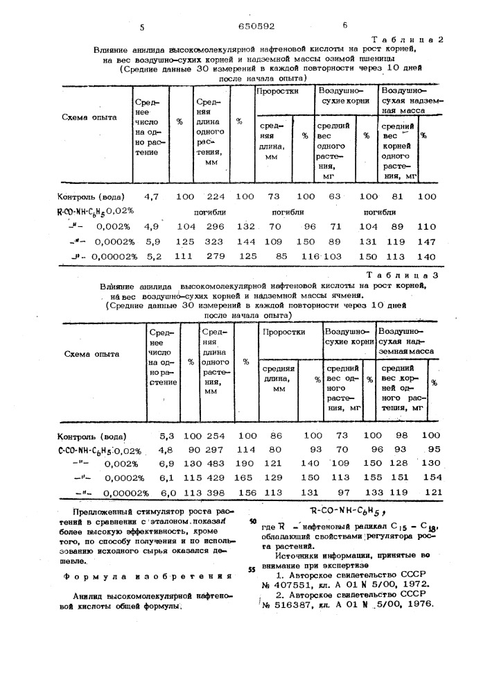 Стимулятор роста растений (патент 650592)