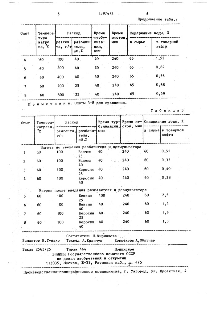 Способ обезвоживания высоковязкой нефти (патент 1397473)