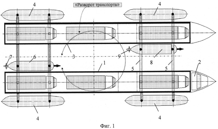 Способ формирования надводного транспорта для перевозки грузов (вариант русской логики - версия 3) (патент 2527651)