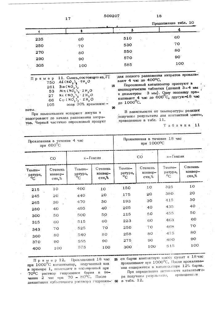 Катализатор для очистки газа (патент 509207)